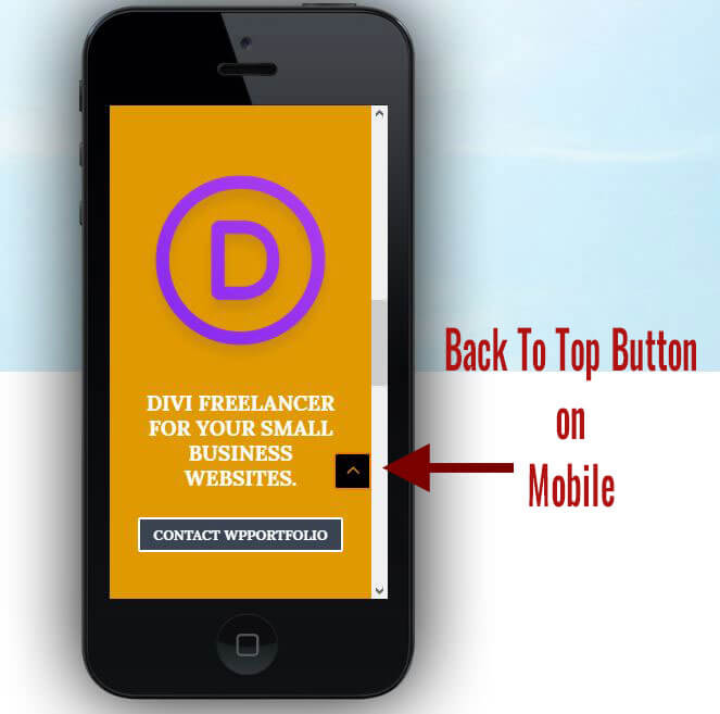 Back to Top Button on Mobile - DIVI